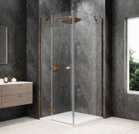 POLYSAN - GLOBE COPPER MATT čtvercový sprchový kout 800x800, čiré sklo, levé GB1080-3215LPG