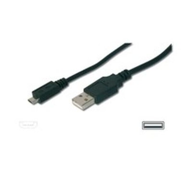 DIGITUS USB 2.0 kabel USB A samec na USB micro B samec, 2x stíněný, 1m (AK-300110-010-S)