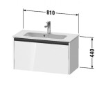 DURAVIT - Ketho.2 Umyvadlová skříňka 44x81x39 cm, 1 zásuvka, lesklá bílá K25056022220000