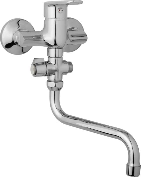 JB Sanitary Nástěnná umyvadlová a sprchová baterie FINERY, rozteč 100 mm, otočný přepínač, bez příslušenství, trubkové ramínko 300 mm F10 32 50