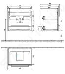 VILLEROY & BOCH - Avento Umyvadlová skříňka, 630x514x452 mm, 2 zásuvky, Oak Kansas A89000RH