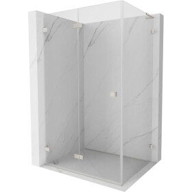 MEXEN/S - Lunar-F L sprchový kout skládací dveře levá 90 x 80, transparent, nikl kartáčovaný 836L-090-080-97-00-L