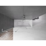 MEXEN/S - Velar L dvoukřídlá posuvná vanová zástěna 120 x 150, transparent, chrom 896-120-003-01-01