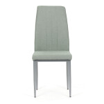 Židle jídelní, zelená látka, šedé kovové nohy