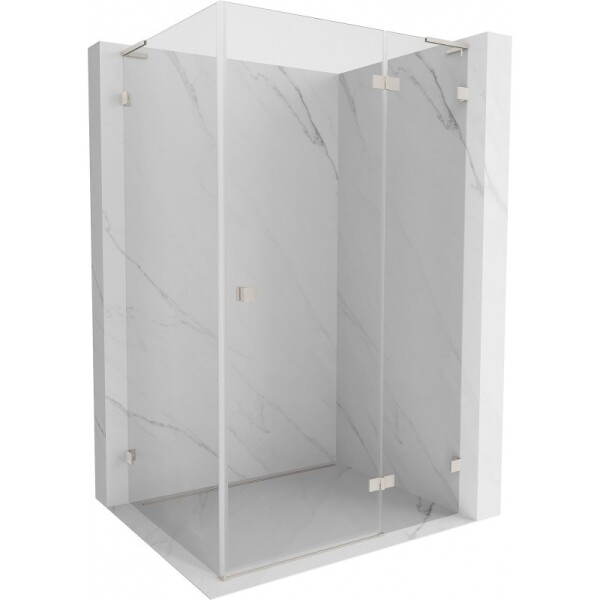 MEXEN/S - Lunar L sprchový kout dveře křídlové pravá 95 x 90, transparent, nikl kartáčovaný 834L-095-090-97-00-P