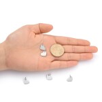 Přívěsek z nerezové oceli - platinový - srdce - 10 x 12 x 1 mm - 1 ks