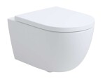 Kielle - Oudee Závěsné WC se sedátkem SoftClose, Rimless Vortex+, bílá 30102005