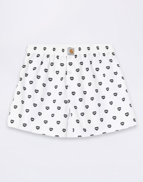 Carhartt WIP Cotton Boxer Heart Print, White/Black M