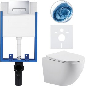 CERANO Kompletní WC set Profi/Cesso - bílá matná - WC tlačítko Slim/Chrom - pro zazdění - 49x36 cm - 8050BD100