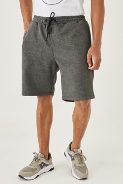 AC&Co Altınyıldız Classics Men's Anthracite-melange Standard Fit Daily Comfortable Sports Knitted Shorts.