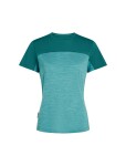 Dámské merino triko s krátkým rukávem ICEBREAKER Wmns 125 Cool-Lite Sphere III SS Tee Colour Block, Tidal Teal hthr/Tidal Teal/Cb velikost: XS