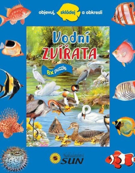 Vodní zvířata - 8x puzzle, objevuj, skládej a obkresli