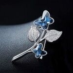 Brož Swarovski Elements Rhianna - motýl, Modrá