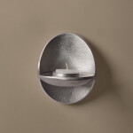 Ferm Living Nástěnný svícen Agapé Tealight Aluminium, stříbrná barva, kov