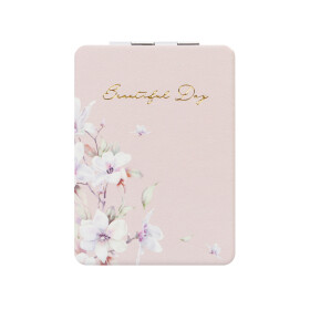 Zrcátko obdélník - Růžová květina