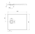 CERSANIT - Sada C258 sprchová vanička obdélníková TAKO SLIM 100x80x4,5 šedá mat + sifon VIR S208-009