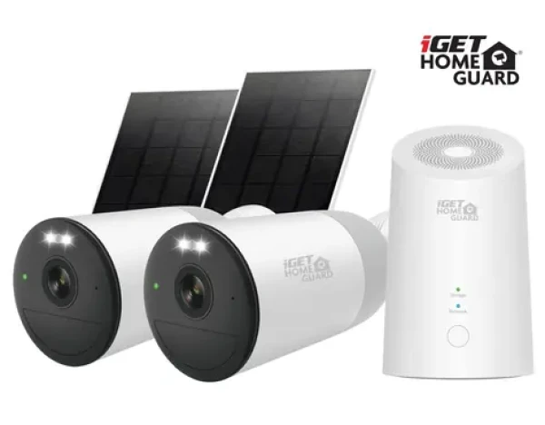 IGET HOMEGUARD HGWNK108402S / Bezdrátový kamerový set / 2K QHD / 10CH NVR / 2x bateriová kamera + solar / PIR / IP66 (75020573)
