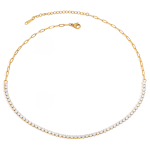 ELENYS Tennis Chain 3 mm – pozlacený náhrdelník 18K žluté zlato Délka: 38+5 cm / max. 43 cm