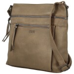 Stylová dámská koženková crossbody kabelka Orniva, taupe