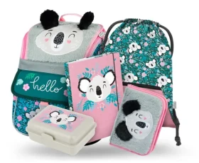 BAAGL SET 5 - Školní set Zippy Baby Koala / aktovka / penál / sáček / desky / box (A-33482)