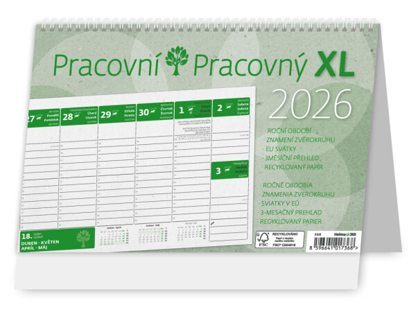 Stolní kalendář 2026 Helma - Pracovní XL