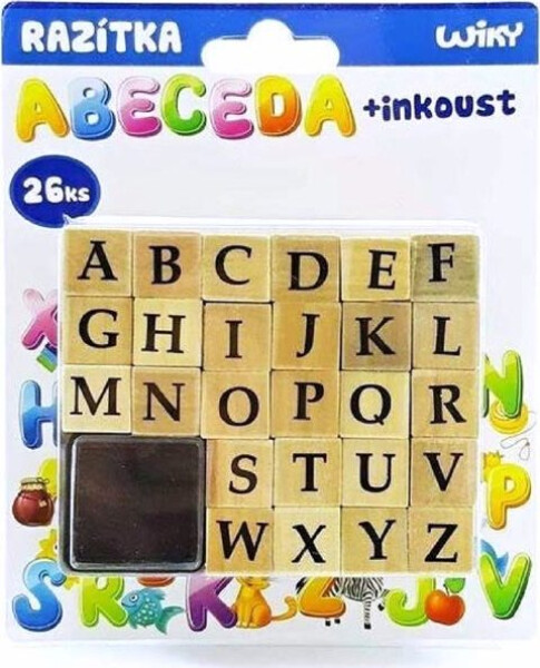 Razítka W003099 abeceda 26ks + inkoust