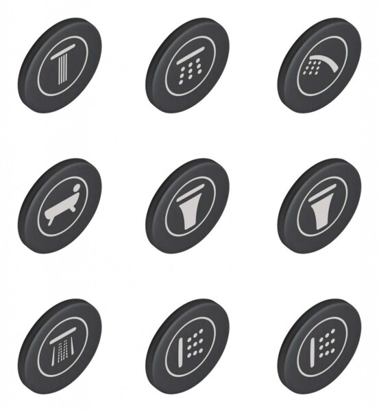 GROHE - Náhradní díly Krytky symbolů pro baterie SmartControl, 9 ks 14077XH0