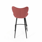 Židle barová, červená látka, černá podnož