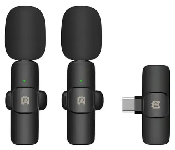 Puluz PU3151B černá / Klopový mikrofon / sada 2 ks / bezdrátový / USB-C / 2,4 GHz (PU3151B)