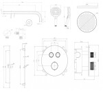 Kielle - Oudee Termostatická baterie pod omítku, pro 2 spotřebiče, s příslušenstvím a tělesem, chrom 20627SPT10