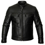 Pánská Kožená Bunda Mathew Brixton Černá Velikost: