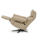 Relaxační křeslo, elektrické zabudované ovládání, krémová, kůže,TV-B3980 CRM3