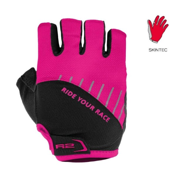 CYKLISTICKÉ RUKAVICE R2 HOPPY ATR48C, barva černá/růžová, vel. 12Y (gelové tlumení PROGEL)