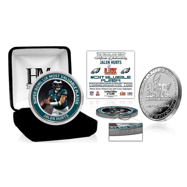 Mince Philadelphia Eagles NFL Jalen Hurts Super Bowl LIX MVP Silver