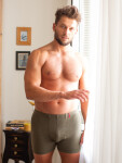 Boxerky Key Hot Touch MXM 155 M-2XL khaki XXL