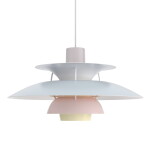 Louis Poulsen Závěsná lampa PH 5 Pastels Oyster blue/Rose, modrá barva, multi barva, kov