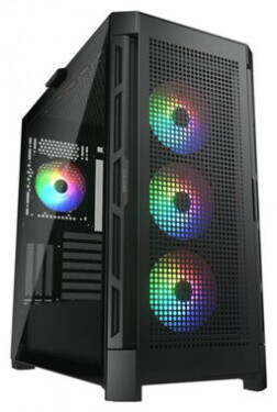 Cougar Duoface PRO RGB černá / PC skříň / ATX / micro-ATX / mini-ITX / RGB / průhledná bočnice / bez zdroje (CGR-DUOFACE PRO RGB)