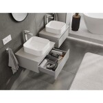 MEXEN/S - Orio koupelnová skříňka pod umyvadlo 60 cm s deskou, 1 šuplík, šedá mat 91A10-06023-1-BFC62
