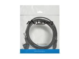 Lanberg CEE7/7 - C5 90° černá / Napájecí kabel / 3 m / VDE (CA-C5CA-11CC-003-BK)