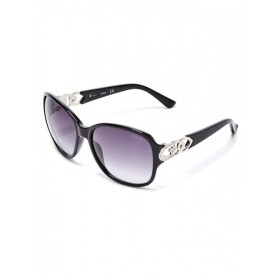 Outlet - GUESS brýle Oversized Chain-Trim Sunglasses černé Černá