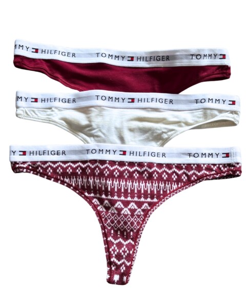 Dámská tanga Tommy Hilfiger UW06134 VÁNOCE 3 ks