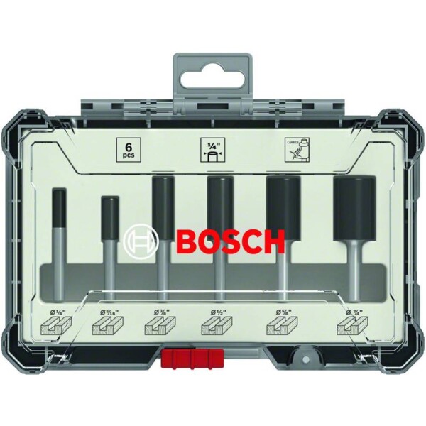 Sada drážkových fréz, 6 dřík, 1/4 ks Bosch Accessories 2607017467