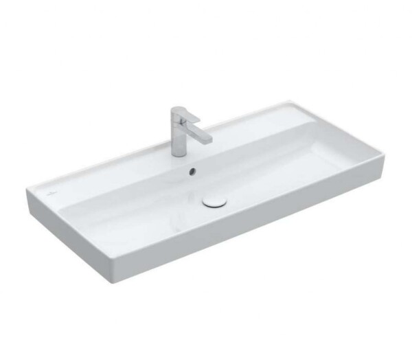 VILLEROY & BOCH - Collaro Umyvadlo nábytkové 100x47 cm, s přepadem, otvor pro baterii, CeramicPlus, alpská bílá 4A33A5R1