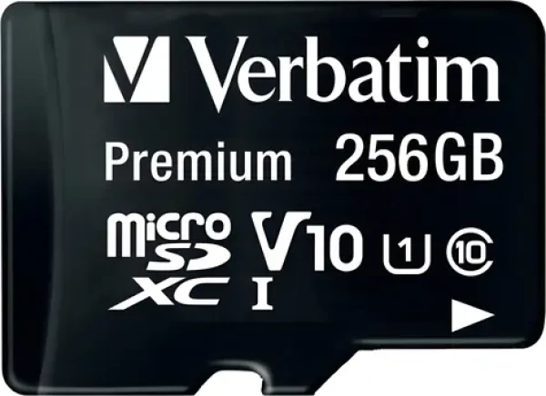 Verbatim Premium microSDXC 256 GB / Paměťová karta / UHS-I (U1) / Class 10 / R: 90 MB/s / W: 10 MB/s
