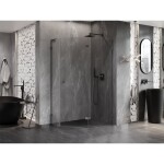 MEXEN/S - Lunar L sprchový kout pětiboký křídlový pravá 100 x 80, transparent, grafit metal 831L-100P-080L-95-00-P