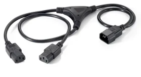Equip C14 - 2x C13 černý / Y napájecí kabel / 1,6 m / 250 V / 10 A (112210)