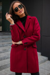 Dámský kabát PLA0012 Bordó - Roco Fashion bordó 46