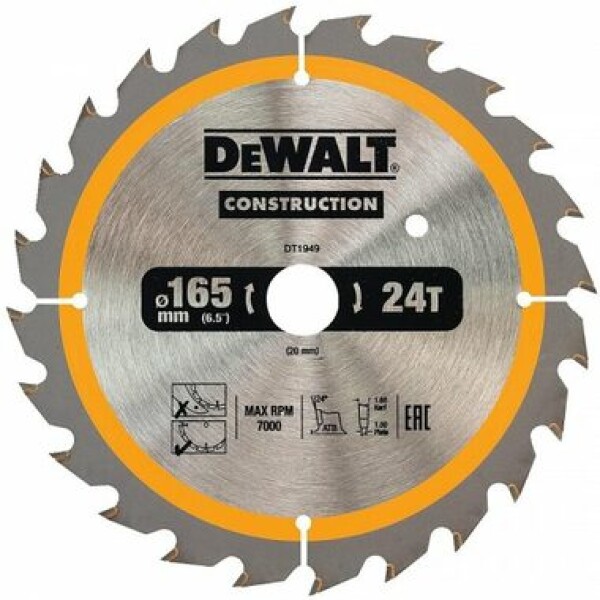 DeWALT DT1949 Pilový kotouč 165 x 20 mm, 24 zubů