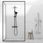Erga Bergen Therm, sprchová souprava s termostatickou baterií a dešťovou hlavicí 25cm, černá matná, ERG-YKA-BP.BERGEN-THERM-25-BLK