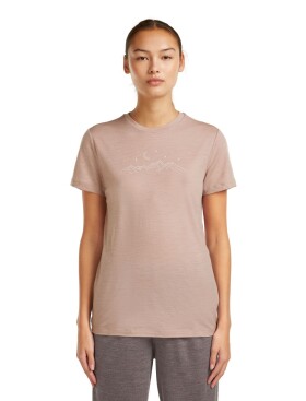 Dámské merino triko s krátkým rukávem ICEBREAKER Wmns 150 Tech Lite SS Tee Sparkling Stars, Pink Quartz velikost: M